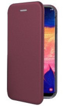 Луксозен кожен калъф тефтер ултра тънък Wallet FLEXI и стойка за Samsung Galaxy A10 A105F бордо 